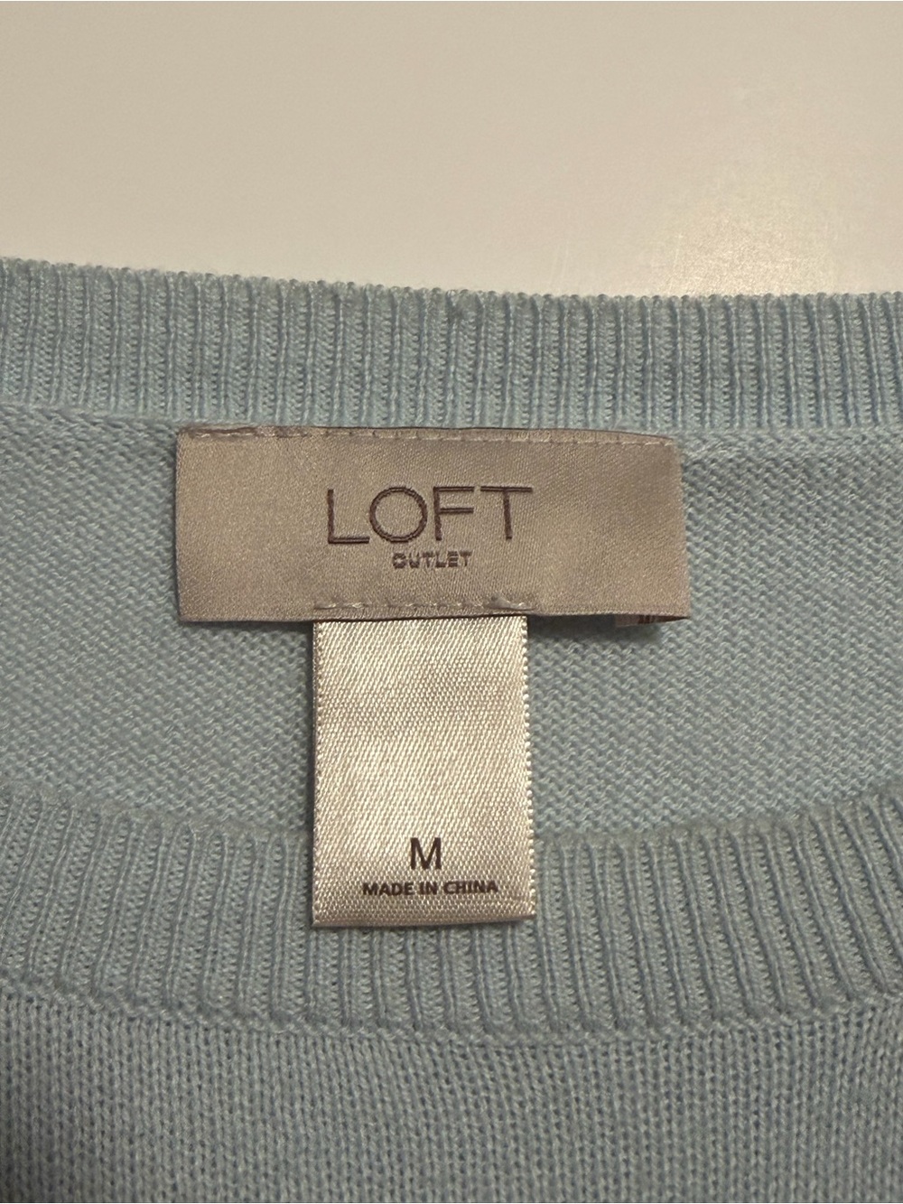 LOFT Light Blue Sweater with Cute Black Scottie Dog - Picture 3 of 6
